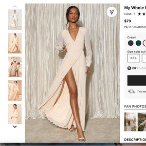 My Whole Heart Cream Long Sleeve Wrap Maxi Dress